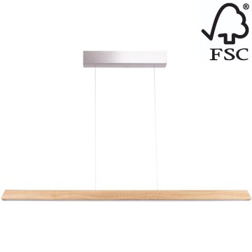 Led Dimmable κρεμαστό φωτιστικό οροφής DEROTT 3xLED/14W/230V δρυς – FSC πιστοποιημένο