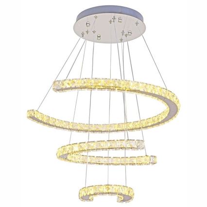 LED Dimming κρύσταλλο πολύφωτο on a string LED/100W/230V 3000-6500K ασήμι + τηλεχειριστήριο