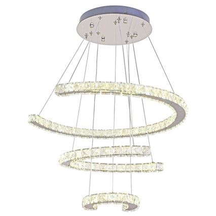 LED Dimming κρύσταλλο πολύφωτο on a string LED/100W/230V 3000-6500K ασήμι + τηλεχειριστήριο