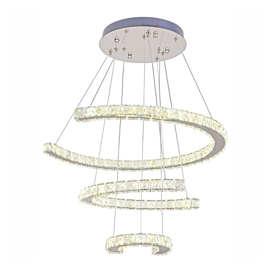 LED Dimming κρύσταλλο πολύφωτο on a string LED/100W/230V 3000-6500K ασήμι + τηλεχειριστήριο