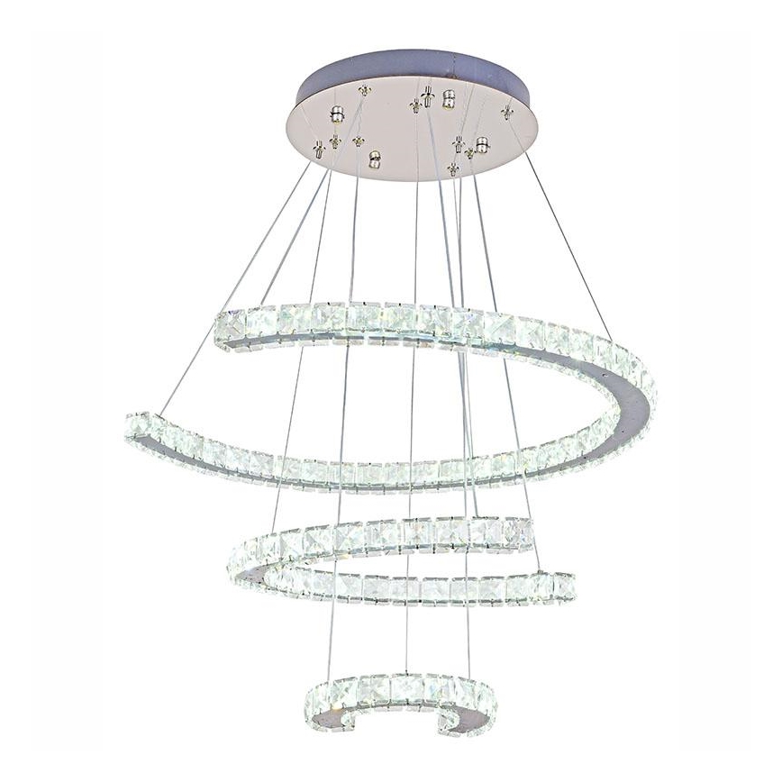 LED Dimming κρύσταλλο πολύφωτο on a string LED/100W/230V 3000-6500K ασήμι + τηλεχειριστήριο