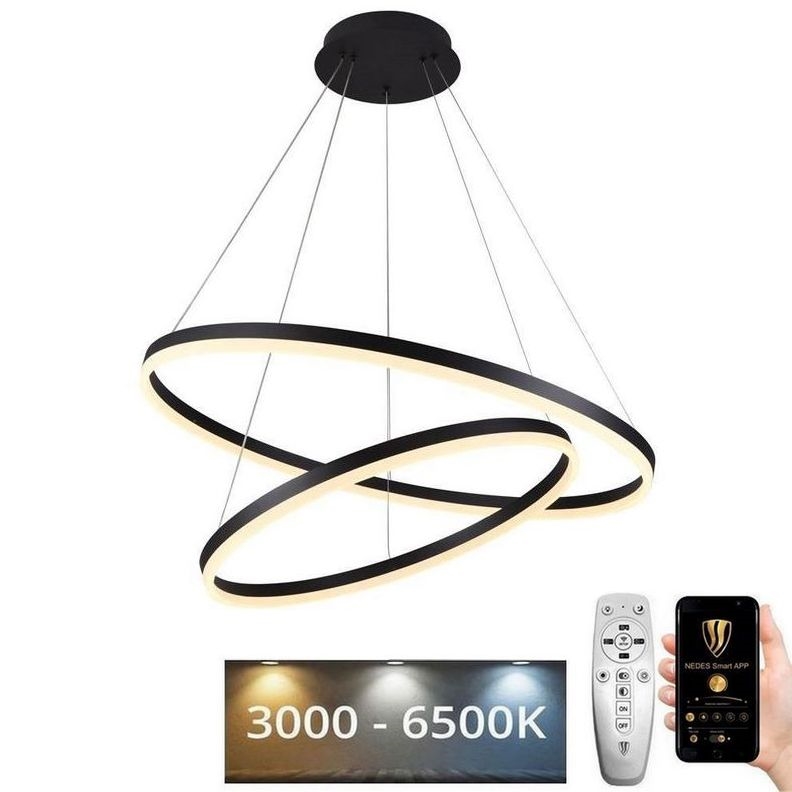 Led Dimmable κρεμαστό φωτιστικό οροφής LED/100W/230V 3000-6500K διάμετρος 80 cm + τηλεχειριστήριο