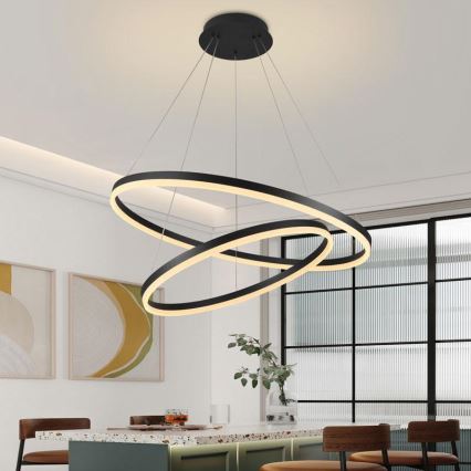 Led Dimmable κρεμαστό φωτιστικό οροφής LED/100W/230V 3000-6500K διάμετρος 80 cm + τηλεχειριστήριο