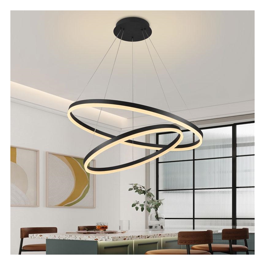 Led Dimmable κρεμαστό φωτιστικό οροφής LED/100W/230V 3000-6500K διάμετρος 80 cm + τηλεχειριστήριο