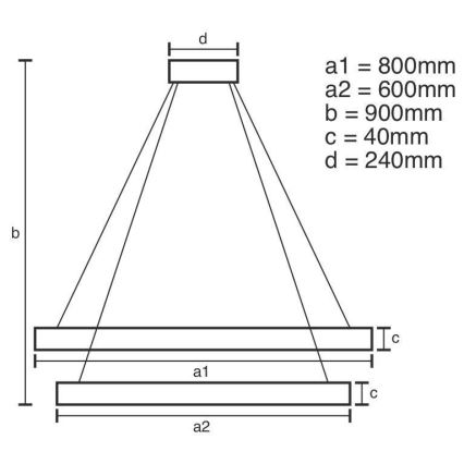Led Dimmable κρεμαστό φωτιστικό οροφής LED/100W/230V 3000-6500K διάμετρος 80 cm + τηλεχειριστήριο