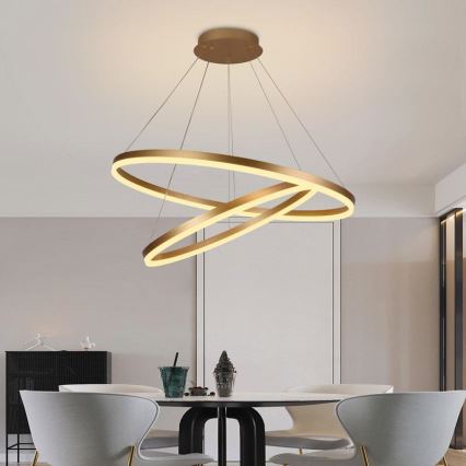 Led Dimmable κρεμαστό φωτιστικό οροφής LED/100W/230V 3000-6500K διάμετρος 80 cm + τηλεχειριστήριο
