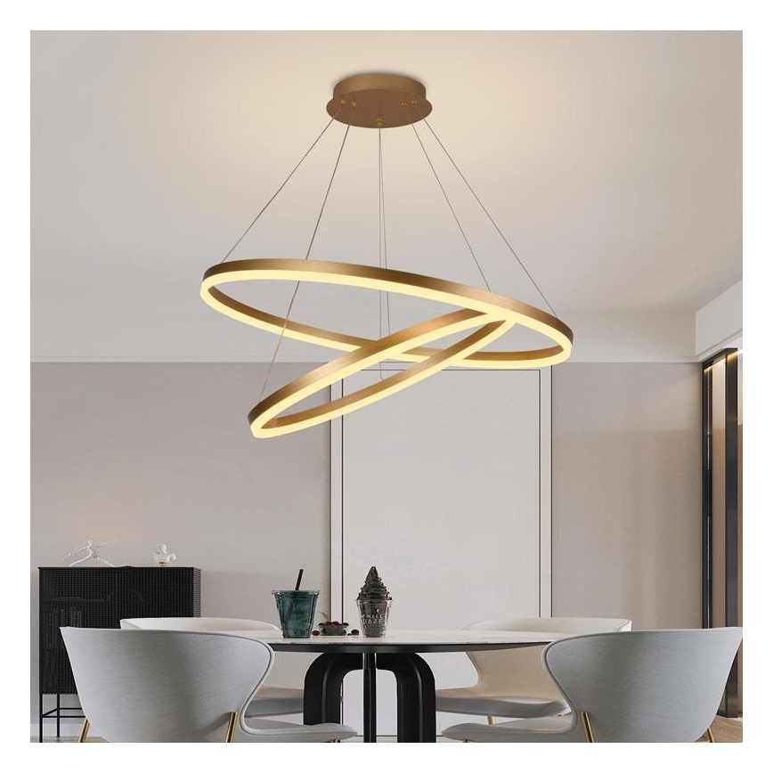 Led Dimmable κρεμαστό φωτιστικό οροφής LED/100W/230V 3000-6500K διάμετρος 80 cm + τηλεχειριστήριο