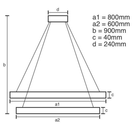 Led Dimmable κρεμαστό φωτιστικό οροφής LED/100W/230V 3000-6500K διάμετρος 80 cm + τηλεχειριστήριο