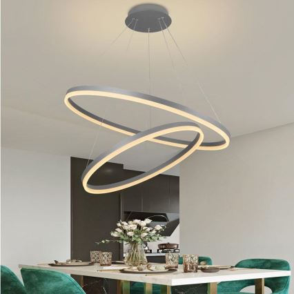 Led Dimmable κρεμαστό φωτιστικό οροφής LED/100W/230V 3000-6500K διάμετρος 80 cm + τηλεχειριστήριο