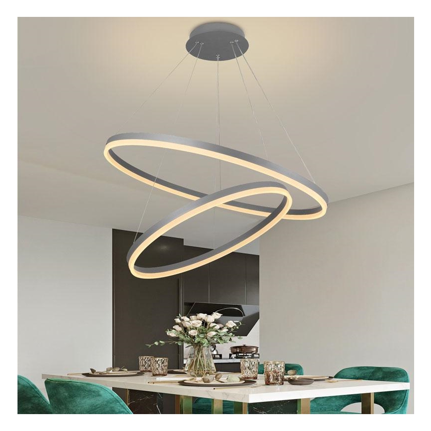 Led Dimmable κρεμαστό φωτιστικό οροφής LED/100W/230V 3000-6500K διάμετρος 80 cm + τηλεχειριστήριο
