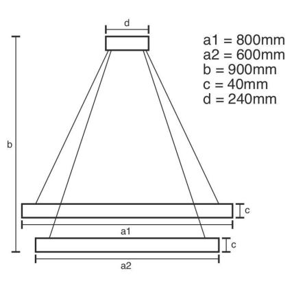 Led Dimmable κρεμαστό φωτιστικό οροφής LED/100W/230V 3000-6500K διάμετρος 80 cm + τηλεχειριστήριο
