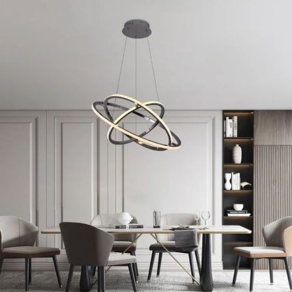 Led Dimmable κρεμαστό φωτιστικό οροφής LED/105W/230V 3000-6500K διάμετρος 60 cm + τηλεχειριστήριο