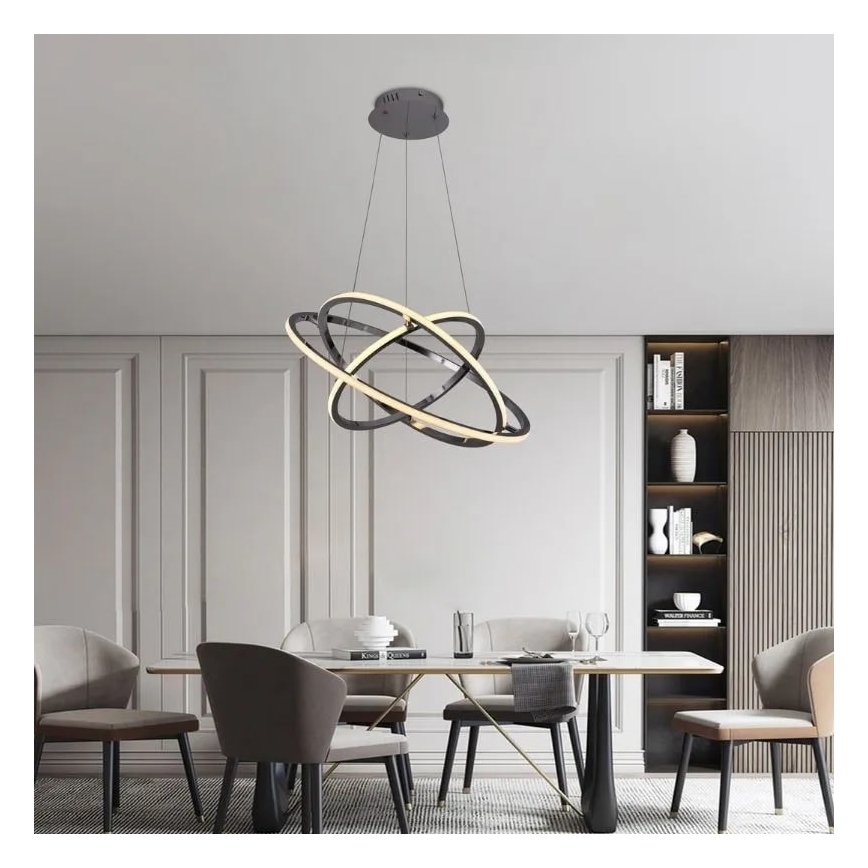 Led Dimmable κρεμαστό φωτιστικό οροφής LED/105W/230V 3000-6500K διάμετρος 60 cm + τηλεχειριστήριο