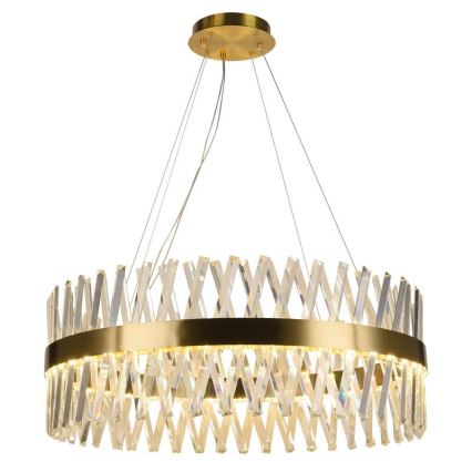 LED Dimming κρύσταλλο πολύφωτο on a string LED/110W/230V 3000-6500K χρυσαφί + τηλεχειριστήριο