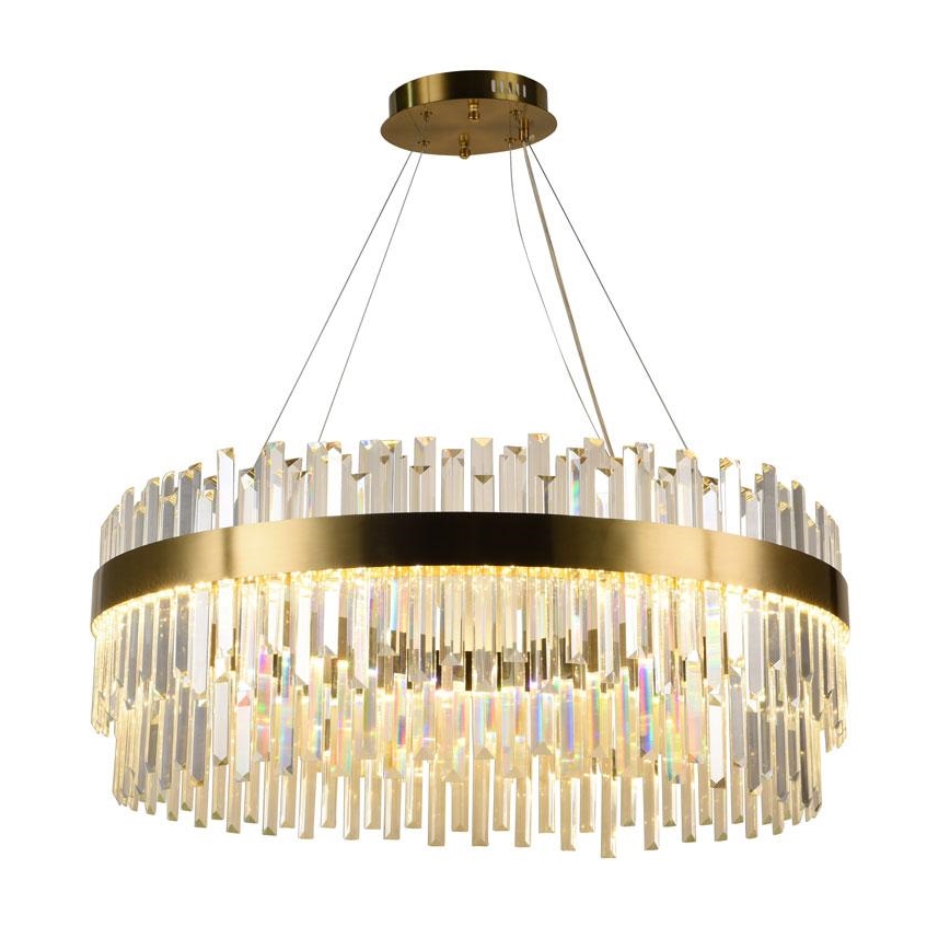 LED Dimming κρύσταλλο πολύφωτο on a string LED/110W/230V 3000-6500K χρυσαφί + τηλεχειριστήριο