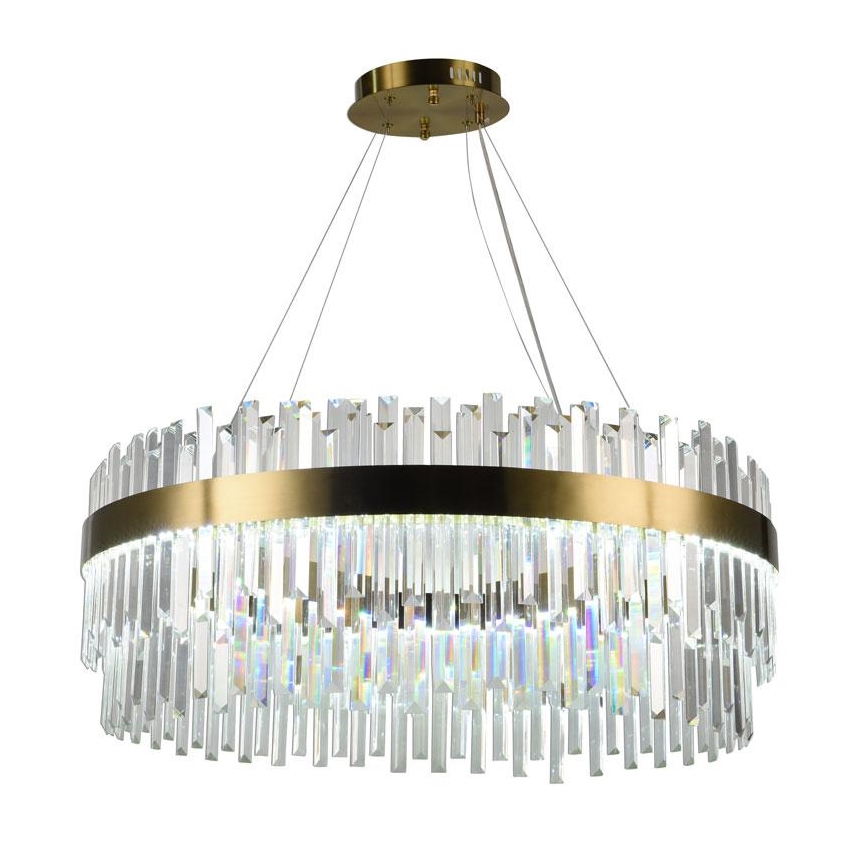 LED Dimming κρύσταλλο πολύφωτο on a string LED/110W/230V 3000-6500K χρυσαφί + τηλεχειριστήριο