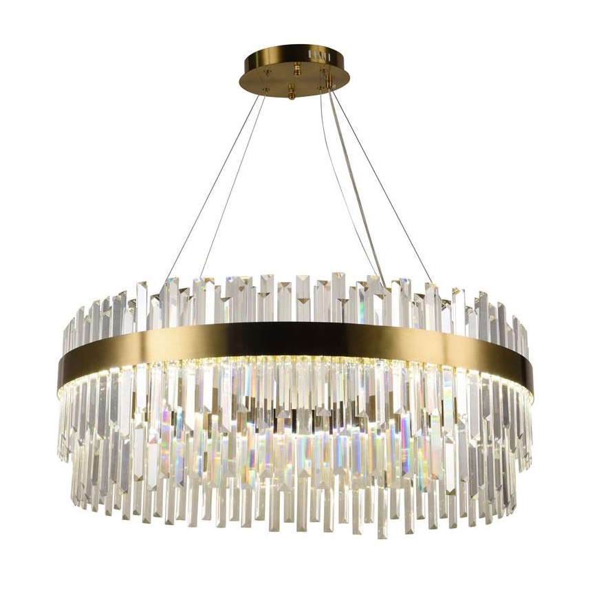 LED Dimming κρύσταλλο πολύφωτο on a string LED/110W/230V 3000-6500K χρυσαφί + τηλεχειριστήριο
