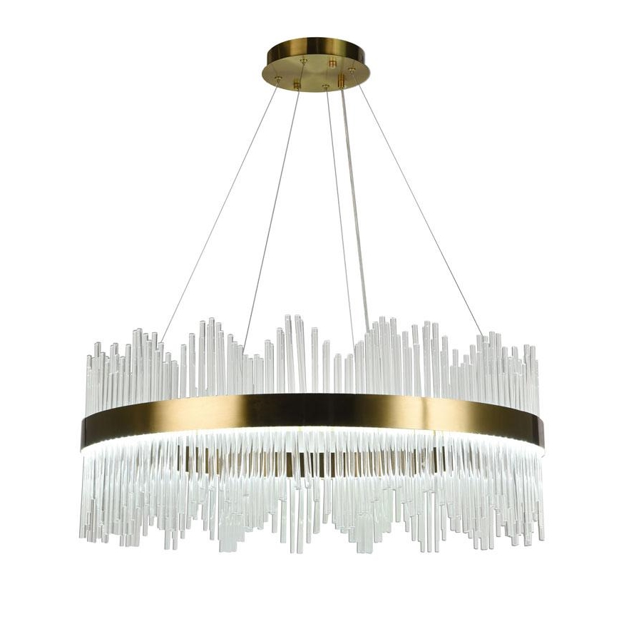 LED Dimming κρύσταλλο πολύφωτο on a string LED/110W/230V 3000-6500K χρυσαφί + τηλεχειριστήριο