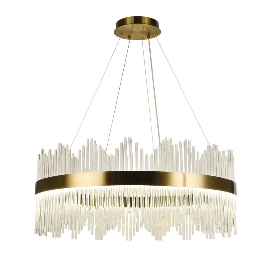 LED Dimming κρύσταλλο πολύφωτο on a string LED/110W/230V 3000-6500K χρυσαφί + τηλεχειριστήριο
