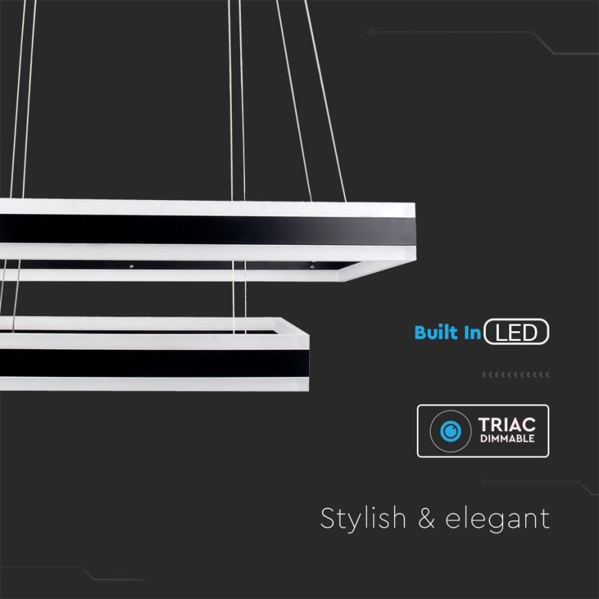 Led Dimmable κρεμαστό φωτιστικό οροφής LED/113W/230V 3000K μαύρο