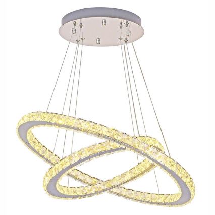 LED Dimming κρύσταλλο πολύφωτο on a string LED/115W/230V 3000-6500K ασήμι + τηλεχειριστήριο