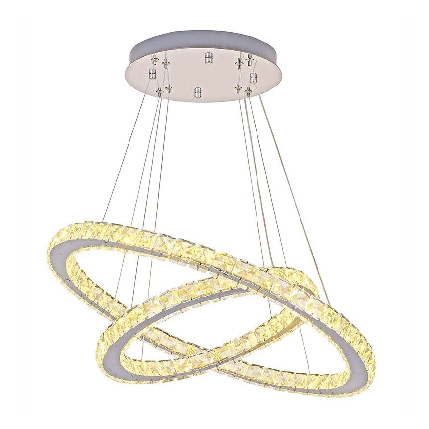 LED Dimming κρύσταλλο πολύφωτο on a string LED/115W/230V 3000-6500K ασήμι + τηλεχειριστήριο