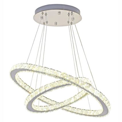 LED Dimming κρύσταλλο πολύφωτο on a string LED/115W/230V 3000-6500K ασήμι + τηλεχειριστήριο