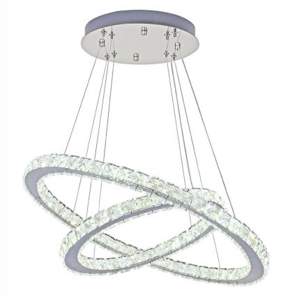 LED Dimming κρύσταλλο πολύφωτο on a string LED/115W/230V 3000-6500K ασήμι + τηλεχειριστήριο