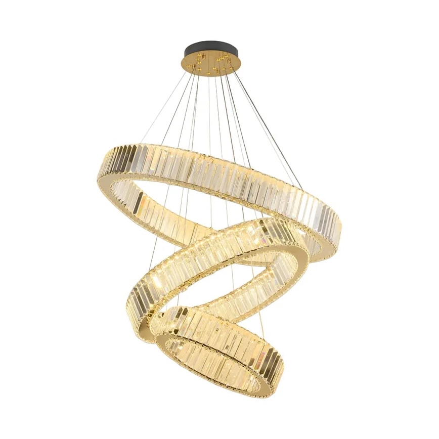 LED Dimming κρύσταλλο πολύφωτο on a string LED/115W/230V 3000-6500K χρώμιο/χρυσαφί + τηλεχειριστήριο