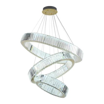 LED Dimming κρύσταλλο πολύφωτο on a string LED/115W/230V 3000-6500K χρώμιο/χρυσαφί + τηλεχειριστήριο