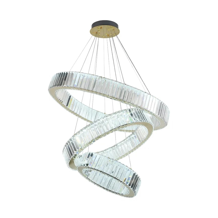 LED Dimming κρύσταλλο πολύφωτο on a string LED/115W/230V 3000-6500K χρώμιο/χρυσαφί + τηλεχειριστήριο