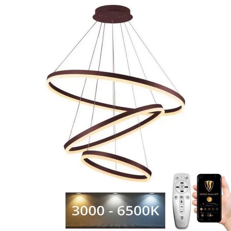 Led Dimmable κρεμαστό φωτιστικό οροφής LED/125W/230V 3000-6500K διάμετρος 80 cm + τηλεχειριστήριο