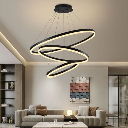 Led Dimmable κρεμαστό φωτιστικό οροφής LED/125W/230V 3000-6500K διάμετρος 80 cm + τηλεχειριστήριο