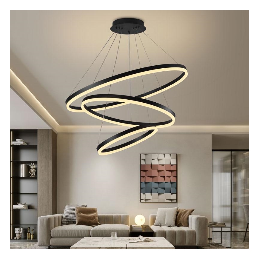 Led Dimmable κρεμαστό φωτιστικό οροφής LED/125W/230V 3000-6500K διάμετρος 80 cm + τηλεχειριστήριο