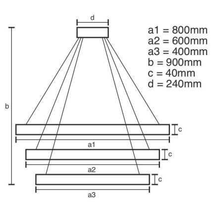 LED Dimmable κρεμαστό φωτιστικό οροφής LED/125W/230V 3000-6500K+ τηλεχειριστήριο