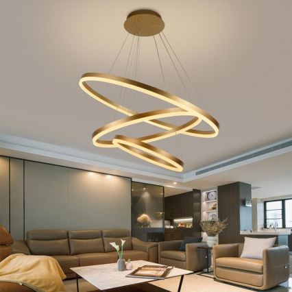 Led Dimmable κρεμαστό φωτιστικό οροφής LED/125W/230V 3000-6500K διάμετρος 80 cm + τηλεχειριστήριο