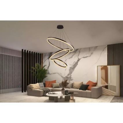Led Dimmable κρεμαστό φωτιστικό οροφής LED/125W/230V 3000-6500K διάμετρος 80 cm + τηλεχειριστήριο