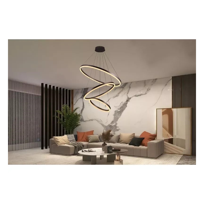 Led Dimmable κρεμαστό φωτιστικό οροφής LED/125W/230V 3000-6500K διάμετρος 80 cm + τηλεχειριστήριο