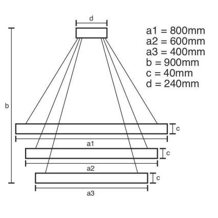 Led Dimmable κρεμαστό φωτιστικό οροφής LED/125W/230V 3000-6500K διάμετρος 80 cm + τηλεχειριστήριο