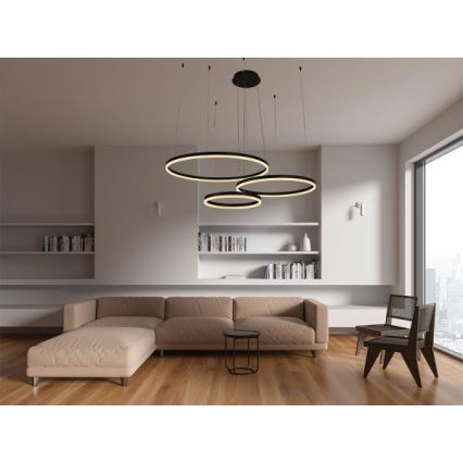 Led Dimmable κρεμαστό φωτιστικό οροφής LED/125W/230V 3000-6500K διάμετρος 80 cm + τηλεχειριστήριο