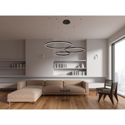 Led Dimmable κρεμαστό φωτιστικό οροφής LED/125W/230V 3000-6500K διάμετρος 80 cm + τηλεχειριστήριο