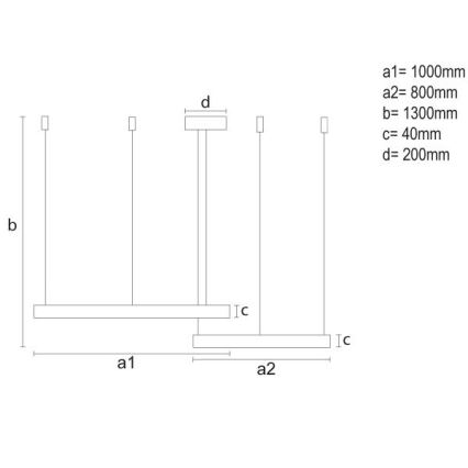 Led Dimmable κρεμαστό φωτιστικό οροφής LED/128W/230V 3000-6500K + τηλεχειριστήριο