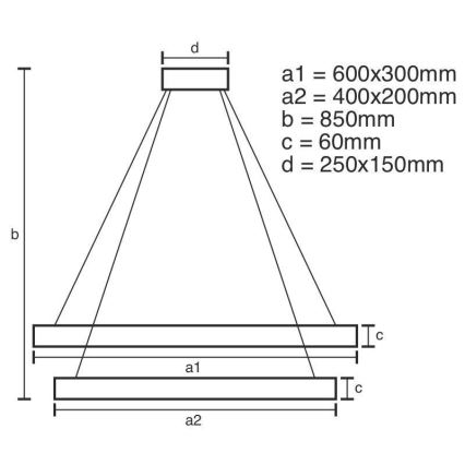 LED Dimmable κρεμαστό φωτιστικό οροφής LED/130W/230V 3000-6500K + τηλεχειριστήριο