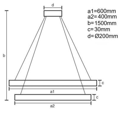 Led Dimmable κρεμαστό φωτιστικό οροφής LED/130W/230V 3000-6500K + τηλεχειριστήριο