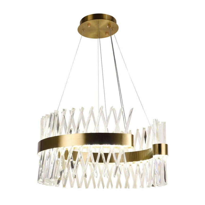 LED Dimming κρύσταλλο πολύφωτο on a string LED/130W/230V 3000-6500K χρυσαφί + τηλεχειριστήριο