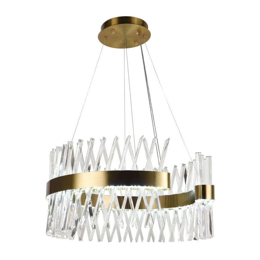 LED Dimming κρύσταλλο πολύφωτο on a string LED/130W/230V 3000-6500K χρυσαφί + τηλεχειριστήριο