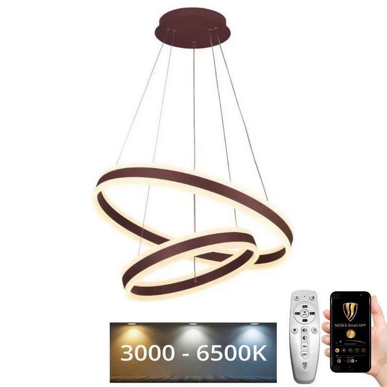Led Dimmable κρεμαστό φωτιστικό οροφής LED/135W/230V 3000-6500K διάμετρος 60 cm + τηλεχειριστήριο