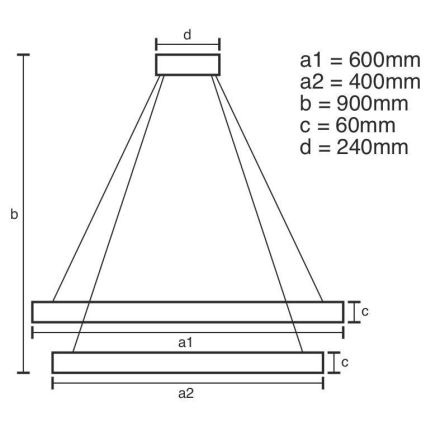 LED Dimmable κρεμαστό φωτιστικό οροφής LED/135W/230V 3000-6500K + τηλεχειριστήριο