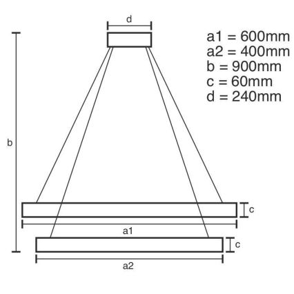 LED Dimmable κρεμαστό φωτιστικό οροφής LED/135W/230V 3000-6500K + τηλεχειριστήριο