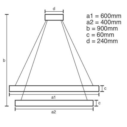 Led Dimmable κρεμαστό φωτιστικό οροφής LED/135W/230V 3000-6500K + τηλεχειριστήριο